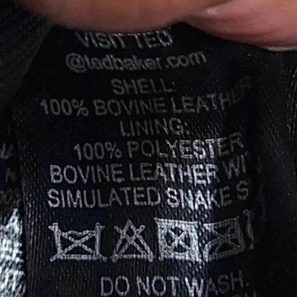 Ted Baker 100% Bovine Leather with Simulated Snake Skin Wallet Black/Cream Color - Picture 6 of 7